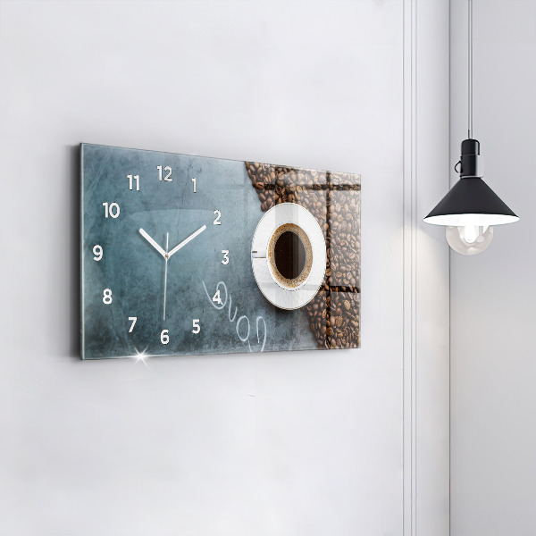 Reloj de cristal horizontal Taza de café
