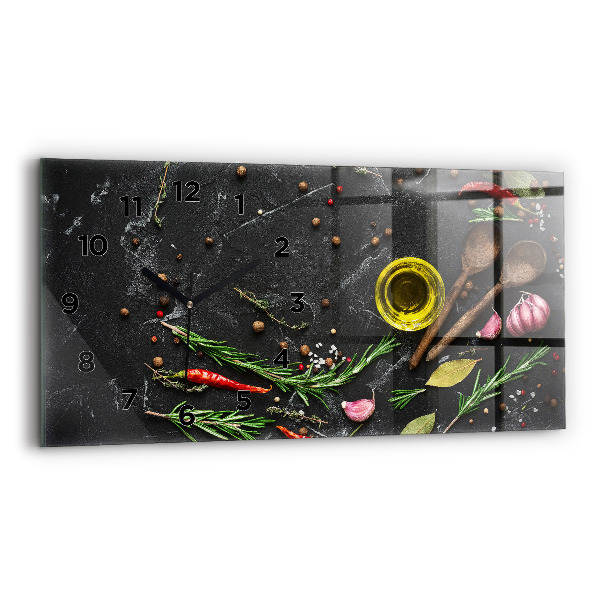 Reloj horizontal Especias en la encimera