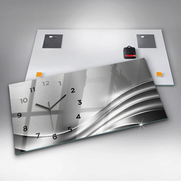 Reloj horizontal Abstracción plateada