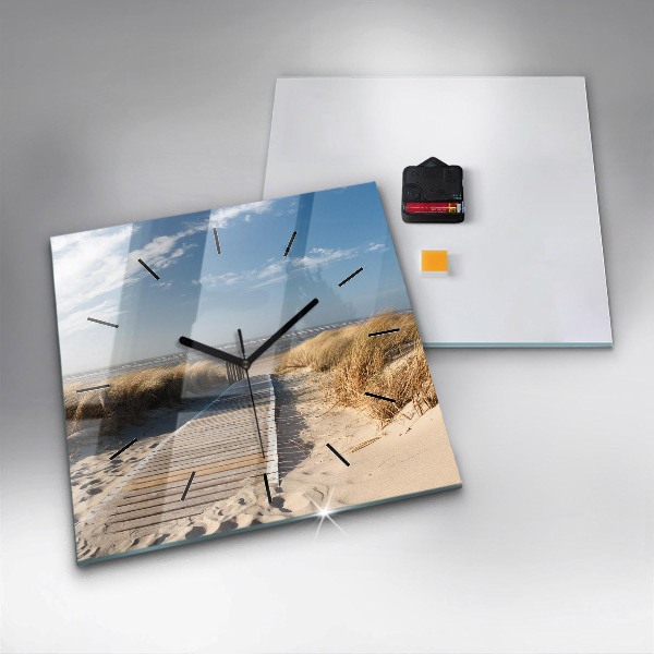 Reloj de pared cuadrado Vista de la playa