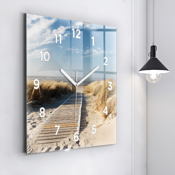 Reloj de pared cuadrado Vista de la playa