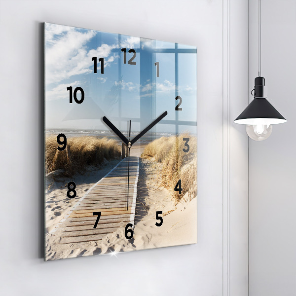 Reloj de pared cuadrado Vista de la playa