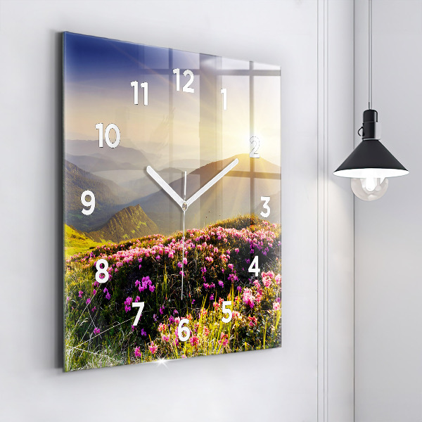 Reloj de pared cuadrado Paisaje de montaña