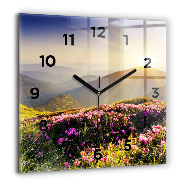 Reloj de pared cuadrado Paisaje de montaña