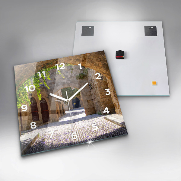 Reloj de pared cuadrado Pintoresca calle de Rodas