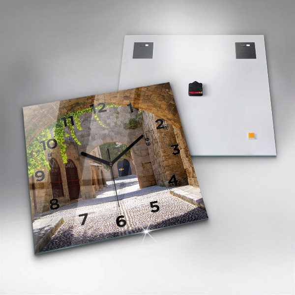 Reloj de pared cuadrado Pintoresca calle de Rodas