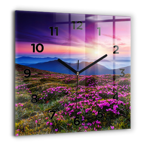 Reloj de pared cuadrado Flores al amanecer