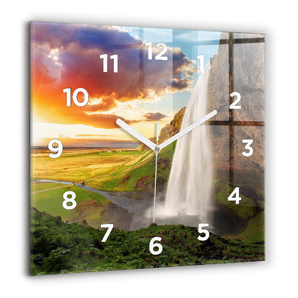 Reloj de pared cuadrado Cascada en Islandia