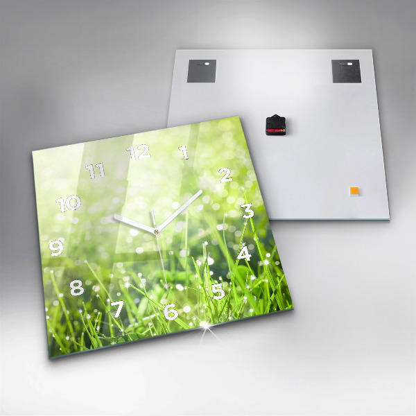 Reloj cuadrado Hierba verde