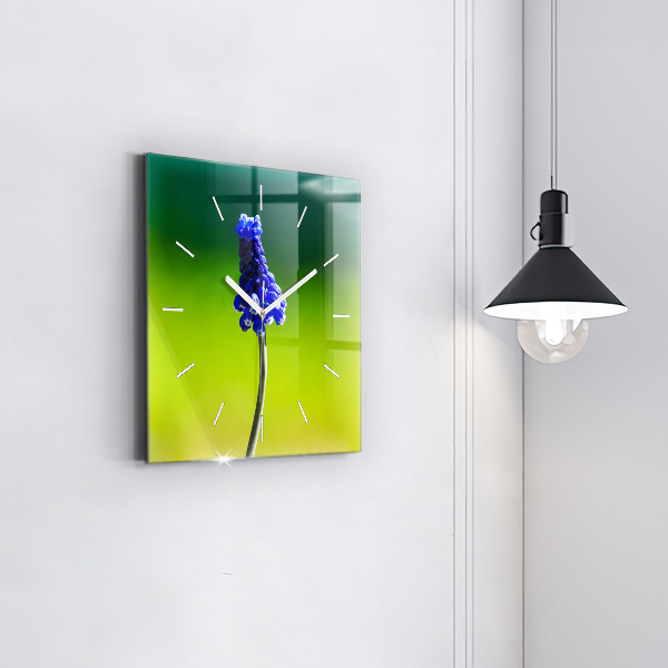 Reloj cuadrado Flores azules