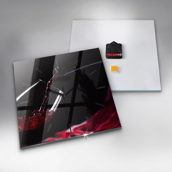 Reloj cuadrado Vino tinto