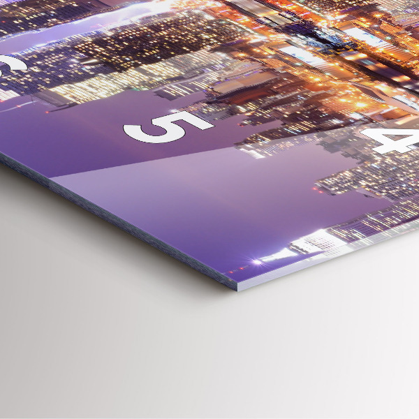 Reloj de pared cuadrado Nueva York de noche