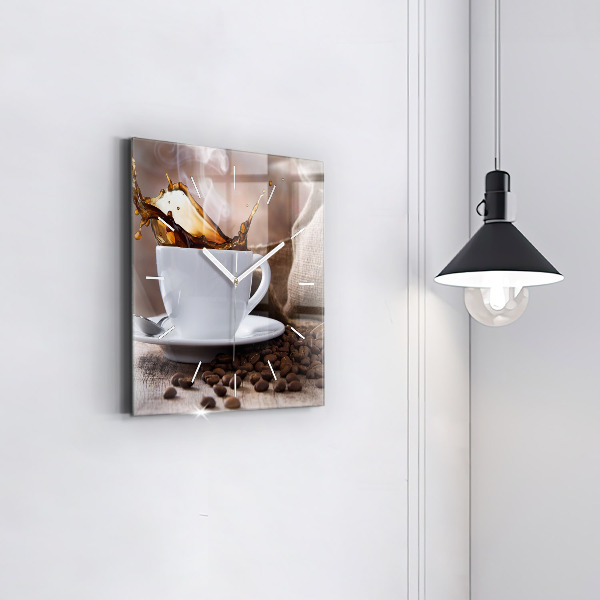 Reloj de pared cuadrado Taza de café