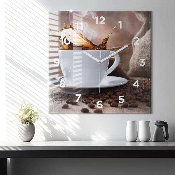 Reloj de pared cuadrado Taza de café