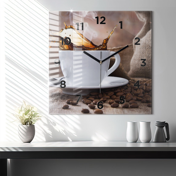 Reloj de pared cuadrado Taza de café