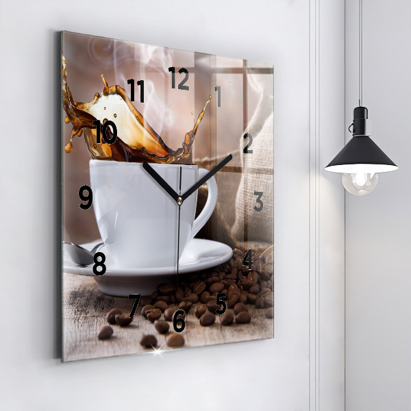Reloj de pared cuadrado Taza de café