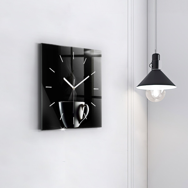 Reloj de pared cuadrado Taza de café
