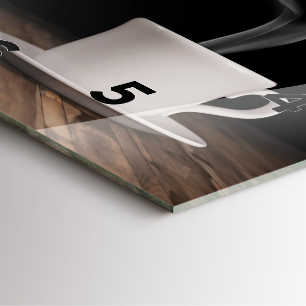 Reloj cuadrado Taza de café caliente