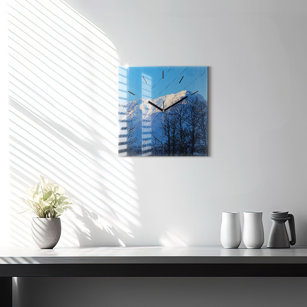 Reloj de pared cuadrado Vista de montaña