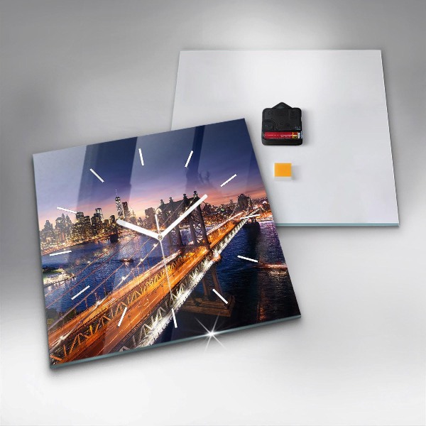 Reloj de pared cuadrado Nueva York y la puesta de sol