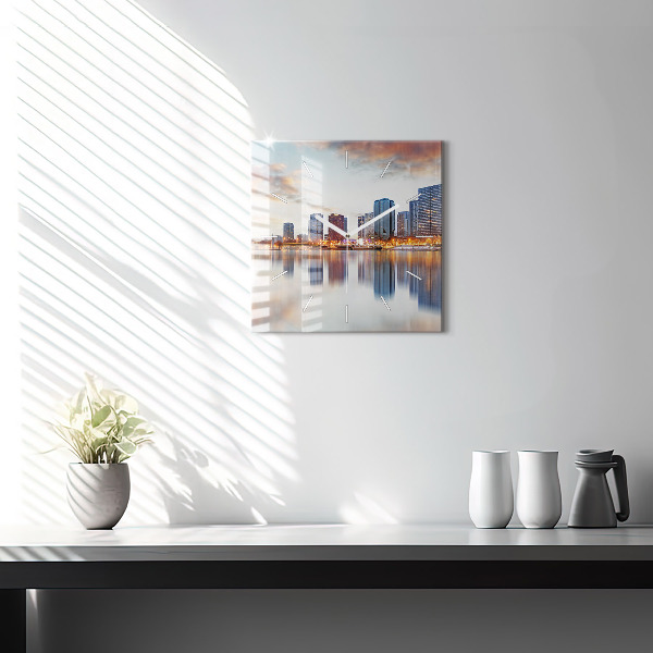 Reloj de pared cuadrado Panorama con la Torre Eiffel