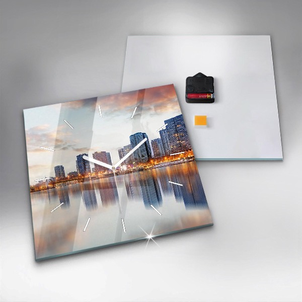 Reloj de pared cuadrado Panorama con la Torre Eiffel