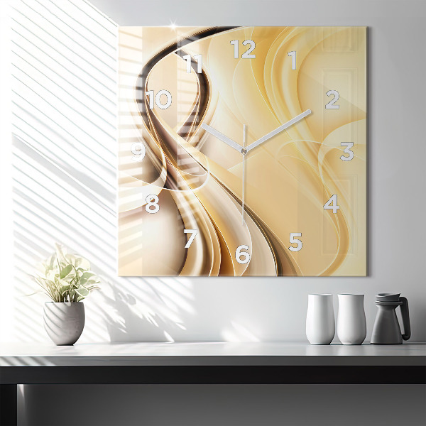 Reloj de pared cuadrado Olas abstractas