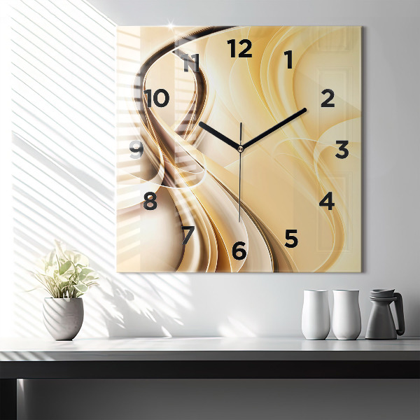 Reloj de pared cuadrado Olas abstractas