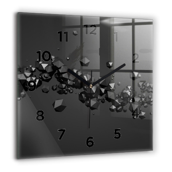Reloj cuadrado Abstracción negra