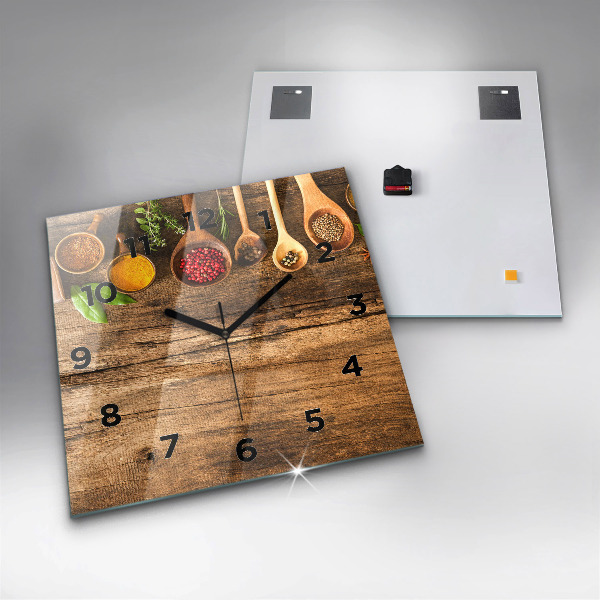 Reloj cuadrado Cucharas de especias