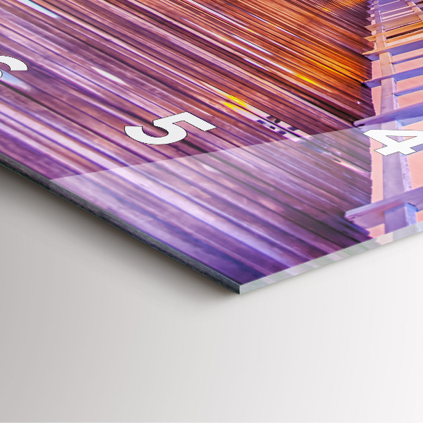 Reloj de pared cuadrado Puente en el puerto al atardecer