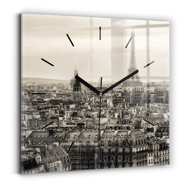 Reloj de pared cuadrado Paisaje panorámico de París