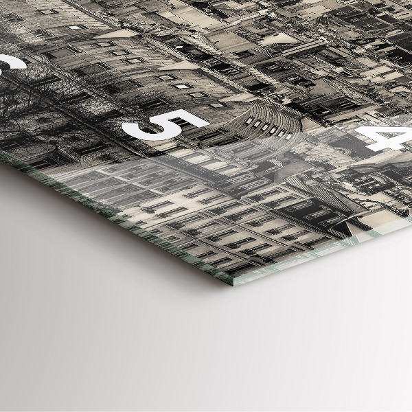 Reloj de pared cuadrado Paisaje panorámico de París