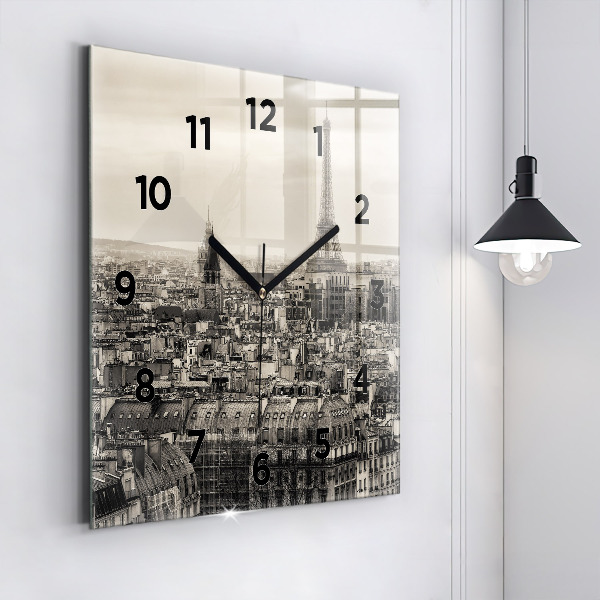 Reloj de pared cuadrado Paisaje panorámico de París