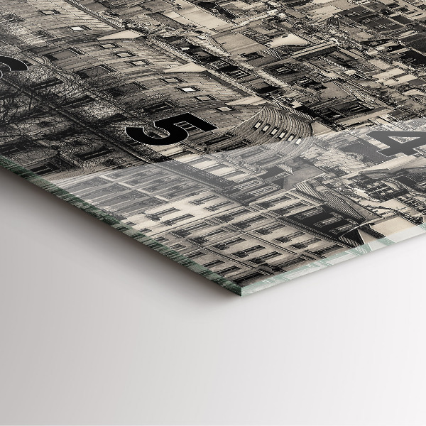 Reloj de pared cuadrado Paisaje panorámico de París