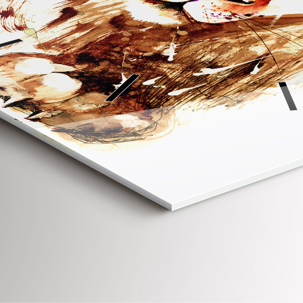 Reloj cuadrado Ilustración de un león marrón