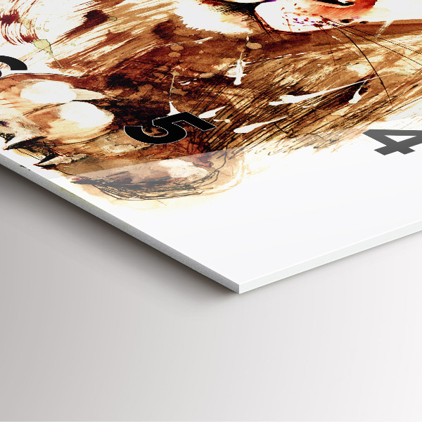 Reloj cuadrado Ilustración de un león marrón