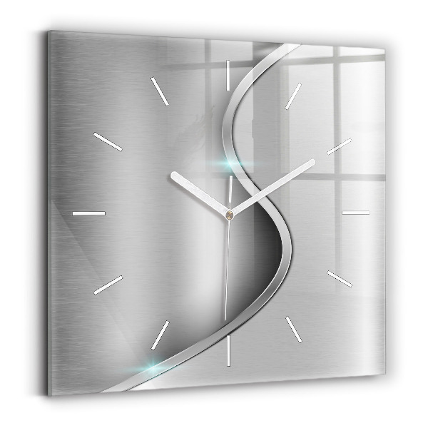 Reloj cuadrado Abstracción de metal gris