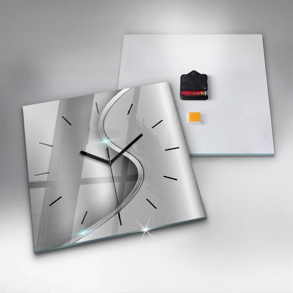 Reloj cuadrado Abstracción de metal gris