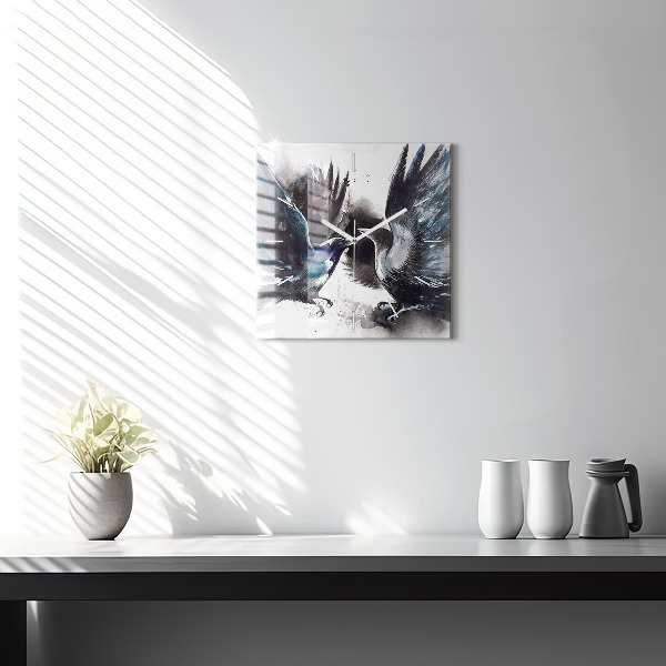 Reloj cuadrado Pájaros pintados