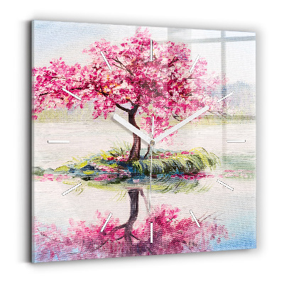 Reloj cuadrado Mosaico de árboles