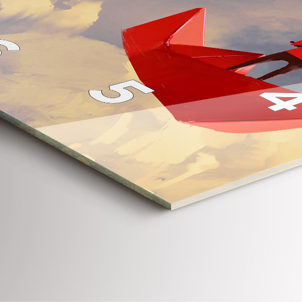 Reloj de pared cuadrado Barcos de papel