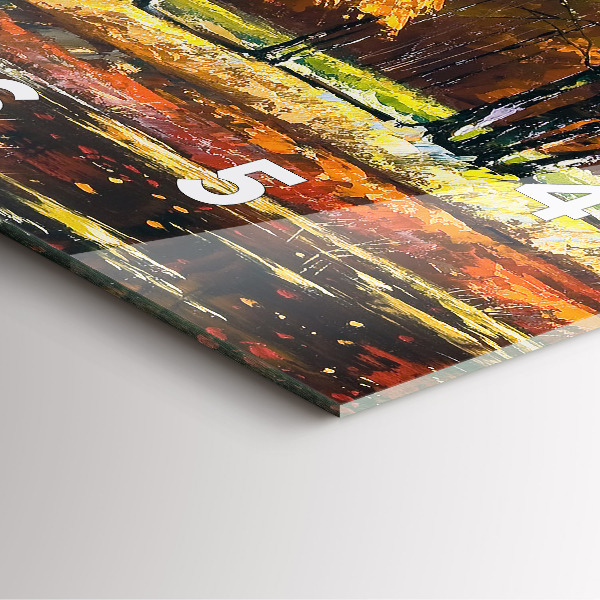 Reloj cuadrado Paisaje otoñal con río