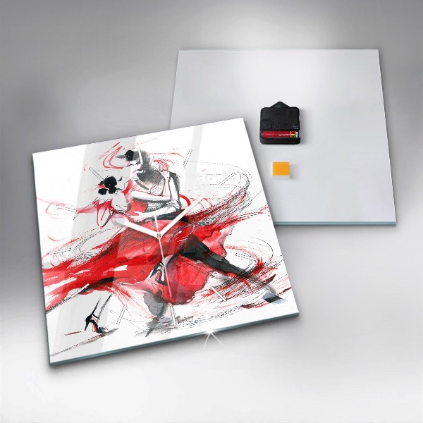 Reloj de pared cuadrado Pareja bailando