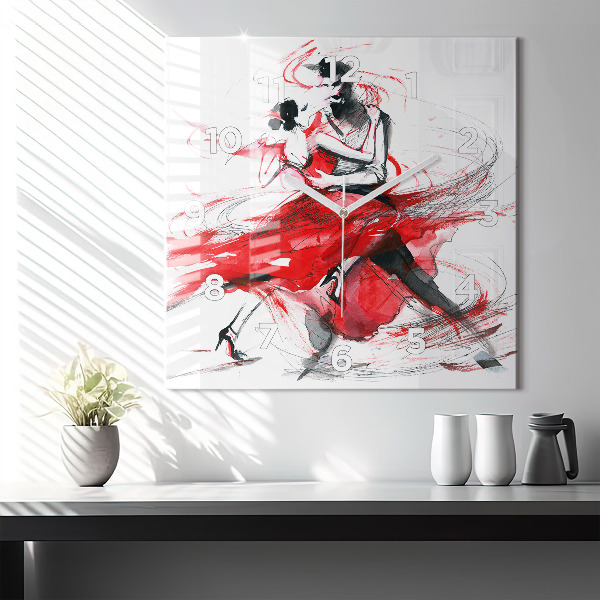 Reloj de pared cuadrado Pareja bailando