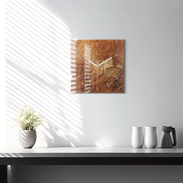 Reloj cuadrado Viejo tronco de árbol