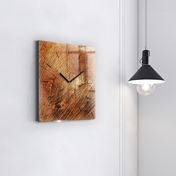 Reloj cuadrado Viejo tronco de árbol