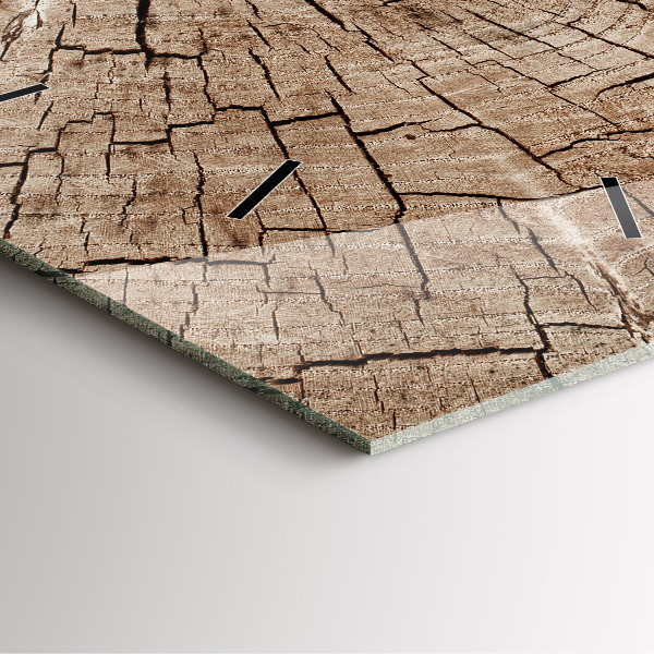 Reloj cuadrado Viejo tronco de madera