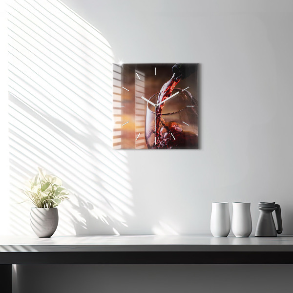 Reloj de pared cuadrado Copa de vino