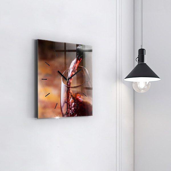 Reloj de pared cuadrado Copa de vino